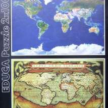 EDUCA13296 2 Пазла по 1000 деталей - 2 в 1 "Карты мира"