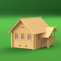 3503 Сборная деревянная модель "Деревенская изба"