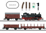 Trix21532 Стартовый набор Немецкой железной дороги Тендерный локомотив BR74+вагон+платформа+полувагон Эпоха III H0
