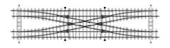 Bemo4214 000 Двойное железнодорожное соединение H0m, состоящее из 2x 4208 000, 2x 4209 000 и 1x 4217, H0m