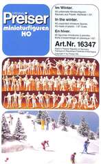 Preiser16347 Набор неокрашенных фигурок - зимние виды спорта (65 шт), 1/87