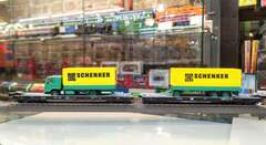 Roco1902 Набор из двух платформ с грузовиками "SCHENKER", Н0