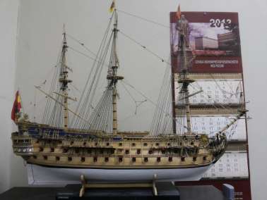 17174 Испанская Королевская Яхта S.Felipe (дерево, ручная сборка) масштаб 1/75