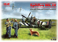 ICM48801 Самолет Спитфайр Mk.IX с пилотами RAF