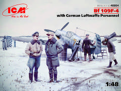 ICM48804 Самолет Bf 109F-4 с персоналом ВВС Германии