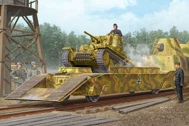 Trumpeter01508 Модель для сборки: Вагон Panzertragerwagen with tank Prage 38(t) 1/35
