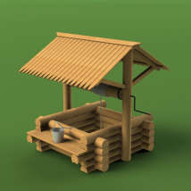 1206 Сборная деревянная модель "Деревенский колодец"