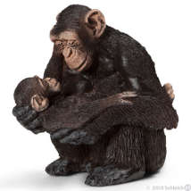SCHLEICH14679 Шимпанзе, самка с детенышем