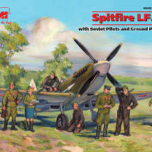 ICM 48802 Самолет Спитфайр LF.IXE с советскими пилотами, 1:48