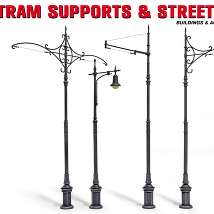 MA35523 Трамвайные столбы и уличный фонарь