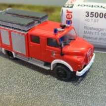 Preiser35006 Модель пожарно-спасательной машины RW-Öl MAN 11.168 HALF, постройка Ziegler, 1/87