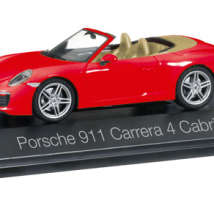 Herpa071109 Автомобиль Porsche 911 Carrera 4 Cabriolet, indisch red 1/43
