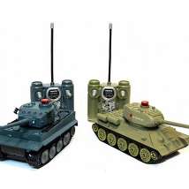 Р/У танковый бой Huan Qi Т-34 и Tiger 1:32 2.4G (два танка, з/у, акк)