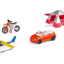 Siku6325 Набор: Машина, мотоцикл, водный самолет, палатка