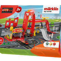 Marklin72219 Набор для детской железной дороги-Пожарная станция со световой и звуковой функцией H0
