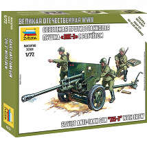 ЗВЕЗДА 6253 Советская противотанковая пушка ЗИС-3 с расчётом, 1:72