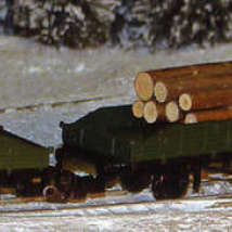 Пересвет3201 Набор платформ с грузом древесины, промышленный, СЖД, эп. III, 3 шт TT